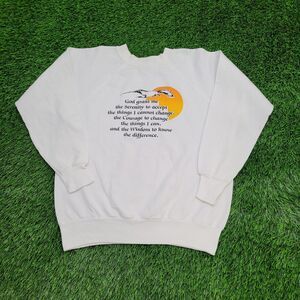 Vintage Bible-Verse Christian Sweatshirt Womens Large 21x22